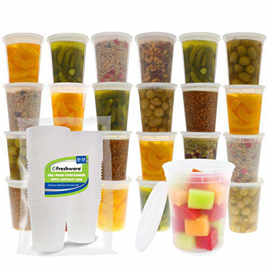 Comfy Package Plastic Deli Containers with Lids Set for Food To Go