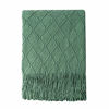 Picture of Bourina Textured Solid Soft Sofa Throw Couch Cover Knitted Decorative Blanket,Green, 60"x80"