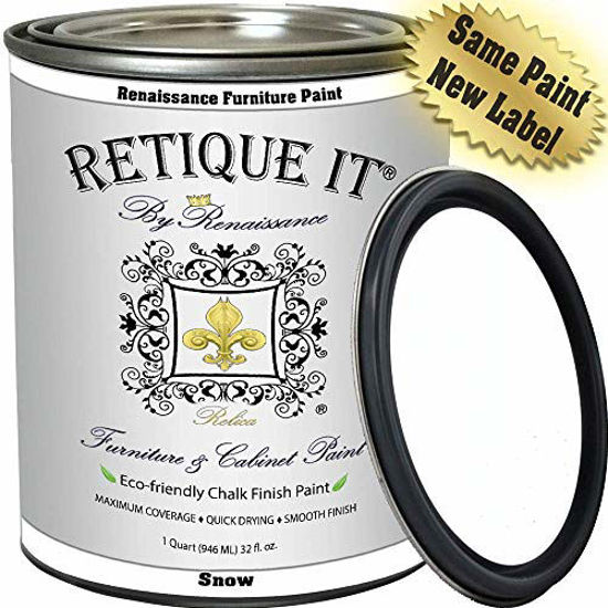 Picture of Renaissance Chalk Finish Paint - Snow 1 Pint (16oz) - Chalk Furniture & Cabinet Paint - Non Toxic, Eco-Friendly, Superior Coverage, Snow 01