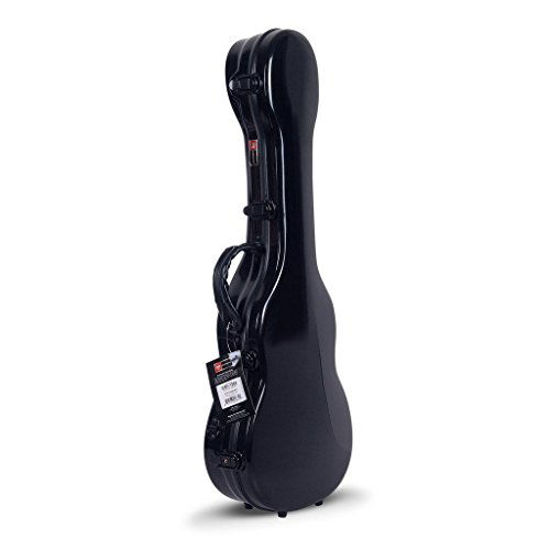 Picture of Crossrock Fiberglass Baritone Ukulele Hard-Shell Case, 15mm padding, 4 latches, Backpack Style in Black(CRF1000BUBK)