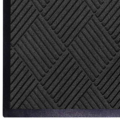 Picture of M+A Matting 208540412 WaterHog Diamond | Commercial-Grade Entrance Mat with Rubber Border - Indoor/Outdoor, Quick Drying, Stain Resistant Door Mat (Charcoal, 4' x 12')