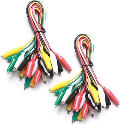 Picture of WGGE WG-026 10 Pieces and 5 Colors Test Lead Set & Alligator Clips,20.5 inches (2 Pack)