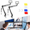 Picture of 2 Packs 70 LED Video Conference Lighting with Clamp Scissor Arm Stand/Color Filters/USB Wall Charger, Obeamiu 5600K USB Studio Light Kit for Photography, Portrait YouTube, Zoom Call, Live Streaming