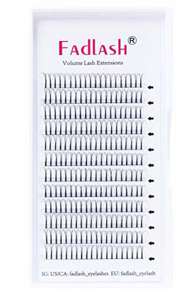 Picture of Lash Extensions D Curl 3D Individual Eyelashes 0.07mm FADLASH Premade Fans Eyelash Extensions 14mm Volume Lash Extension Supplies 3D-0.07D-14mm