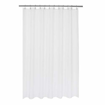 Picture of Waffle Weave Shower Curtain 66 x 72 inch, Hotel Luxury Spa, 230 GSM Heavy Duty Fabric, Water Repellent, Machine Washable, White Pique Pattern Decorative Bathroom Curtain, 66x72