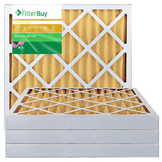 Picture of FilterBuy 21x21x2 MERV 11 Pleated AC Furnace Air Filter, (Pack of 4 Filters), 21x21x2 - Gold