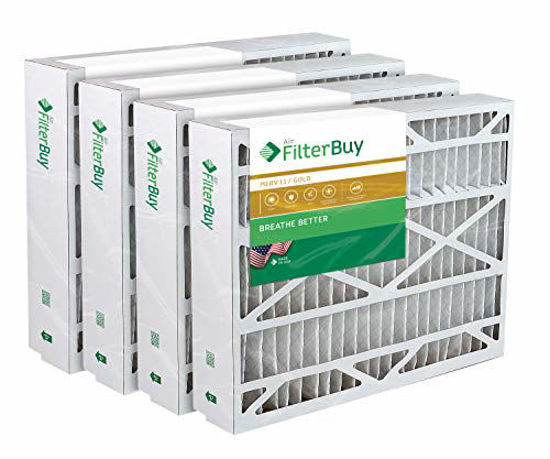 Picture of FilterBuy 24.5x27x5 Trane American Standard BAYFTFR24M FLR06071Compatible Pleated AC Furnace Air Filters (MERV 11, AFB Gold). 4 Pack.