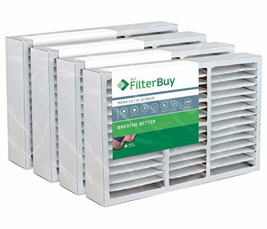 Picture of FilterBuy 16x20x5 / 16x22x5 Goodman Amana M0-1056 MFAH-S AMP-M0-1056 MU162 Compatible Pleated AC Furnace Air Filters (MERV 13, AFB Platinum), 4 Pack.