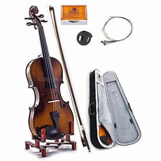 Picture of SKY 1/16 Size SKYVN201 Solid Maple Wood Violin with Lightweight Case, Brazilwood Bow, String, Rosin and Mute