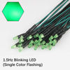 Picture of EDGELEC 50pcs 12 Volt 3mm Green Blinking LED Lights Emitting Diodes (1.5Hz Single Color Flashing) Pre Wired 7.9 Inch DC 12v LED Light Diffused Colored Lens Small LED Lamps