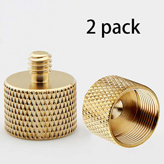 Picture of XINJUE (brass)2 Pieces 1/4 male to 5/8 female for microphone stand threadsand camera tripod screw adapter conversion connector