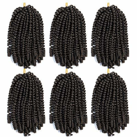 GetUSCart- 6 Pack Spring Twist Crochet Braiding Hair 8 Inch Bomb Twist ...