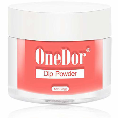 Picture of OneDor Nail Dip Dipping Powder - Acrylic Color Pigment Powders Pro Collection System, 1 Oz. (03 - Hot Pink)