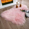 Picture of Ashler Soft Faux Sheepskin Fur Chair Couch Cover Pink Area Rug for Bedroom Floor Sofa Living Room 2 x 3 Feet