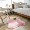 Picture of Ashler Soft Faux Sheepskin Fur Chair Couch Cover Pink Area Rug for Bedroom Floor Sofa Living Room 2 x 3 Feet