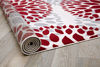 Picture of Modern Floral Circles Design Area Rugs 6' 6" Red (6' 6" Diameter)