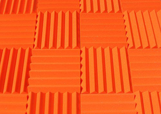 Picture of Soundproofing Acoustic Studio Foam - Orange Color - Wedge Style Panels 12x12x2 Tiles - 4 Pack
