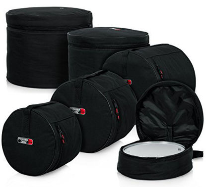 Picture of Gator Cases Protechtor Series 5 piece Padded Drum Bag Set for Standard Kits; 22" Kick, 12 Tom, 13 Tom, 16 Tom, 14 Snare (GP-STANDARD-100)