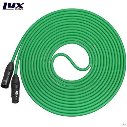 Picture of LyxPro 50 Feet XLR Microphone Cable Balanced Male to Female 3 Pin Mic Cord for Powered Speakers Audio Interface Professional Pro Audio Performance and Recording Devices - Green