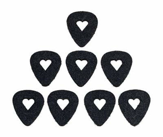 Picture of BoloPick Felt Uke Picks, Easy to Hold Heart, for Ukulele (8 Pack, Black)