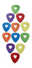 Picture of Bolopick Felt Picks, with easy grip cut-out, 12 Pack, Multi colors