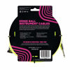 Picture of Ernie Ball Instrument Cable, 1/4" Right Angle, Neon Yellow, 10 ft. (P06080)