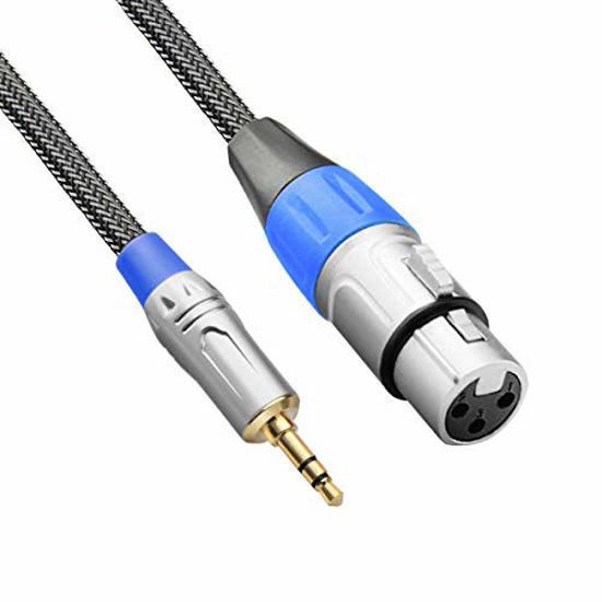 Picture of TISINO XLR to 3.5mm Microphone Cable, Unbalanced XLR Female to 1/8 inch Mic Cord for Camcorders, DSLR Cameras, Computer Recording Device and More - 6.6 feet