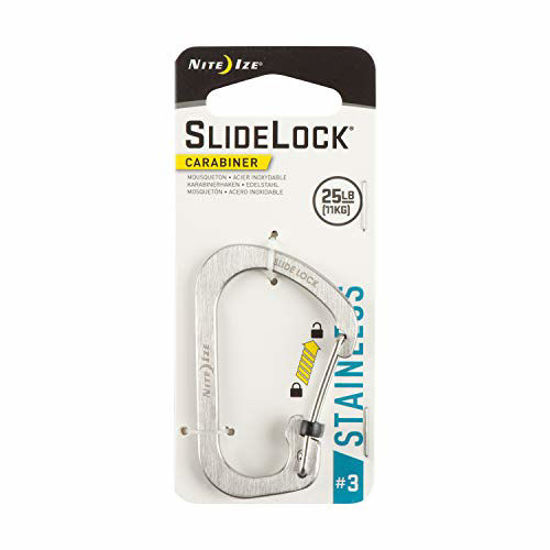 Picture of Nite Ize CSL3-11-R6 SlideLock Carabiner, Size #3, Stainless