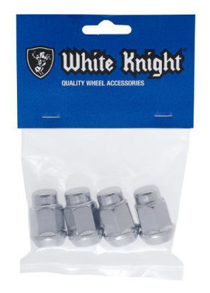 Picture of White Knight 1706S-4 Chrome M12x1.25 Bulge Acorn Lug Nut, 4 Pack