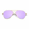 Picture of SOJOS Classic Aviator Mirrored Flat Lens Sunglasses Metal Frame with Spring Hinges SJ1030 with Gold Frame/Purple Mirrored Lens