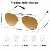 Picture of SOJOS Classic Aviator Mirrored Flat Lens Sunglasses Metal Frame with Spring Hinges SJ1030 with Gold Frame/Brown Mirrored Lens