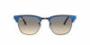 Picture of Ray-Ban Unisex-Adult RB3016 Clubmaster Sunglasses, Wrinkled Blue On Brown/Clear Gradient Grey, 51 mm