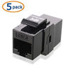 Picture of Cable Matters UL Listed 5-Pack RJ45 Keystone Jack Coupler Gender Changer in Black