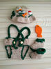 Picture of Pinbo Baby Photography Prop Crochet Fishing Fisherman & Fish Hat Diaper Shoes