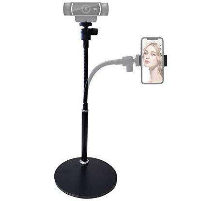 Picture of Etubby Webcam Stand Phone Holder Flexible Desktop Stand Gooseneck Phone Stand Mount for Cellphones, Logitech Webcam C922 C930e C920S C920 C615 and Other Devices with 1/4" Thread
