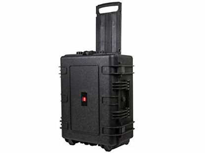 Picture of Monoprice Weatherproof / Shockproof Hard Case with Wheels - Black IP67 level dust and water protection up to 1 meter depth with Customizable Foam, 25" x 19" x 11"