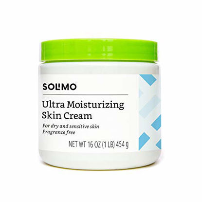 Picture of Amazon Brand - Solimo Ultra Moisturizing Skin Cream for Dry & Sensitive Skin, Dermatologist Tested, Fragrance Free, 16 Ounce