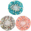 Picture of Shower Caps, 3 PACK Bath Cap for Women Waterproof & Adjustable Double Layered Shower Cap (Multi-colored6)