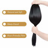 Picture of REECHO 24" 1-pack 3/4 Full Head Straight Clips in on Synthetic Hair Extensions Hair pieces for Women 5 Clips 5.0 Oz Per Piece - Natural Black