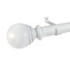 Picture of Decopolitan Ball Single Telescoping Drapery Rod Set, 36-72-Inches, White