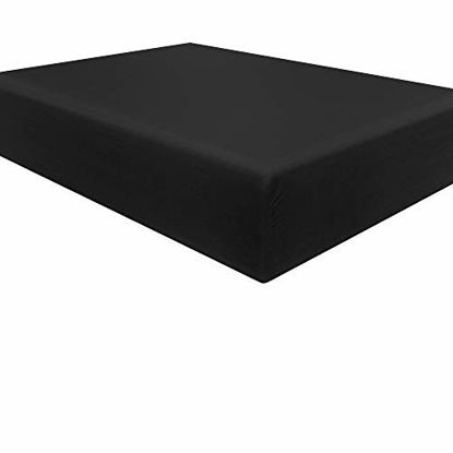 Picture of NTBAY Microfiber King Fitted Sheet, Wrinkle, Fade, Stain Resistant Deep Pocket Bed Sheet, Black