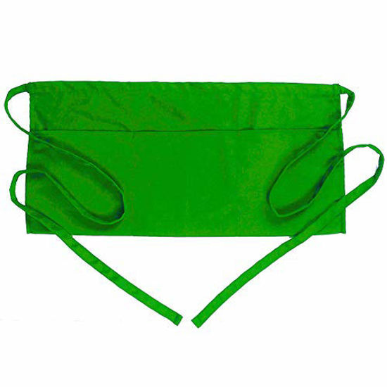 Picture of BOHARERS Waist Apron with 3 Pockets - Green Waitress Waiter Server Short Apron