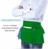 Picture of BOHARERS Waist Apron with 3 Pockets - Green Waitress Waiter Server Short Apron