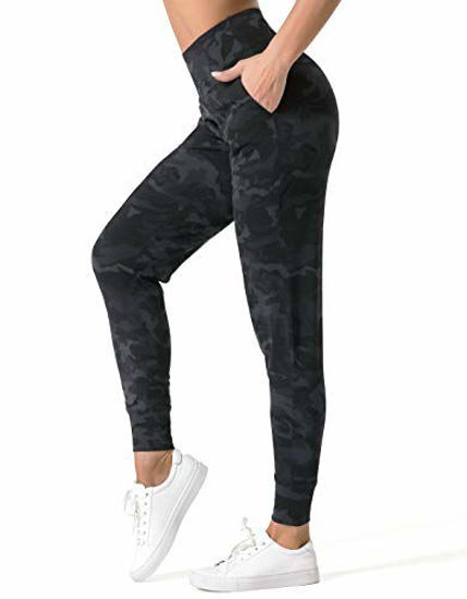 GetUSCart- Dragon Fit Joggers for Women with Pockets,High Waist Workout  Yoga Tapered Sweatpants Women's Lounge Pants (Joggers78-Army Green Camo,  Small)