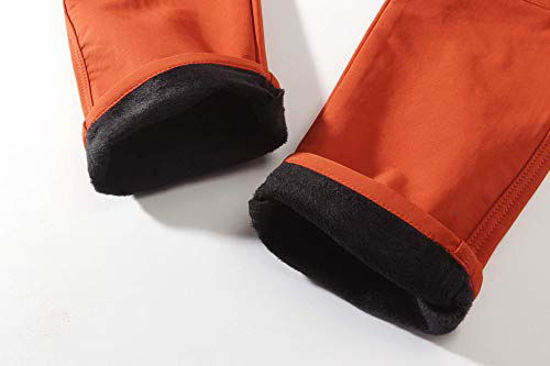 GetUSCart- Camii Mia Women's Winter Warm Outdoor Slim Windproof Waterproof  Ski Snow Fleece Hiking Pants (26W x 30L, Orange)