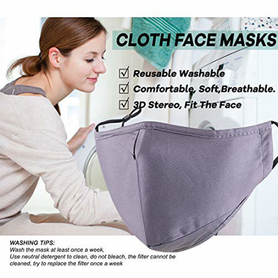 Picture of PAGE ONE Unisex Cotton Cloth Face Masks Reusable Washable,Anti-Fog Dust-Proof Mouth Cover/6PC