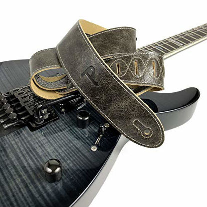 2.5 Black Studded Leather Guitar Strap - Perris Leathers