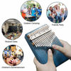 Picture of Kalimba Thumb Piano 17 Keys with mahogany Wood Portable Mbira Finger Piano Gifts for Kids and piano Beginners Professional Bright blue