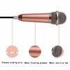 Picture of Mini Microphone,Singing Mic Equipment,Beautiful Vocal Quality,Mini Type Space Saving,Metal Frothing Process,3.5mm Audio Connector,Suitable for Laptop, iPhone, Android Phone (Golden)