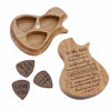 Picture of Engraved Guitar Pick Box For Dad, Guitar Shaped Guitar Pick Box, Personalized Wood Guitar Picks Box, Plectrum Container with 3 Pcs Guitar Pick for Guitar Standard Picks (To Dad)